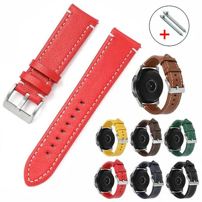 Lychee Grain Genuine Cow Leather Strap 18mm 19 20 21 22 24mm Watch Band Bracelet • $18.60