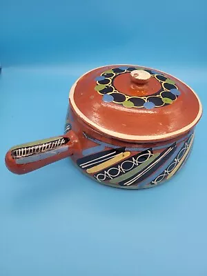 Vintage Mexican Tlaquepaque Handled Bean Pot With Lid • $60