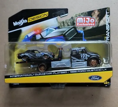 Maisto 1:64 Elite Transport International Durastar Flatbed/1988 Ford Mustang XL • $14.98