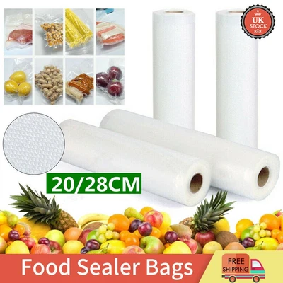 £8.99 • Buy 20/28CM X 6M ROLLS TEXTURED VACUUM SOUS VIDE FOOD SEALER STORAGE BAGS 1-10 Rolls