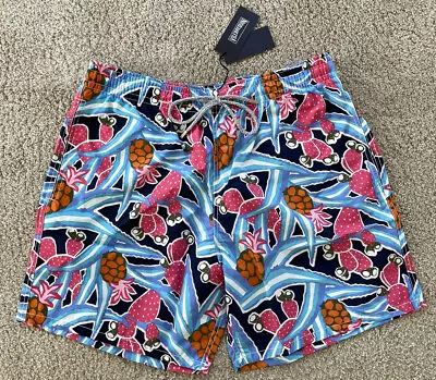 Authentic Vilebrequin MOOREA Swim Trunks - FRUITS - XXL - MULTICOLOR - MEN - 2XL • $125