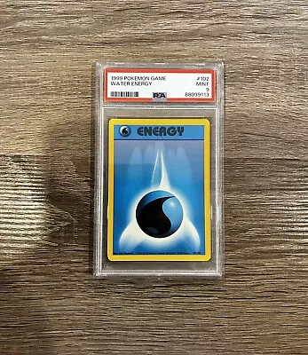 PSA 9 Water Energy Pokemon Card 102/102 Base Set 1999 Mint Freshly Graded Error • $29.99