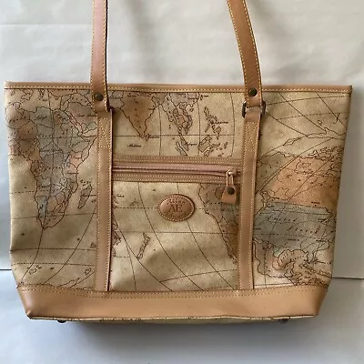 Allen Edward Leather Map Tote • $32