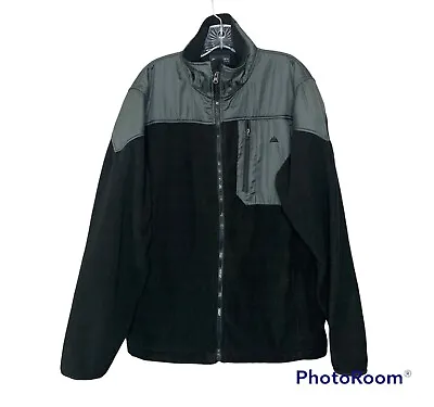 Snozu Performance Mens Jacket Size M Black Gray Full Zip Fleece Outerwear Coat • $17.97