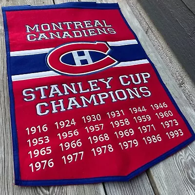 Winning Streak Large NHL Montreal Canadiens Stanley Cups Banner - 37  H X 24  W • $80