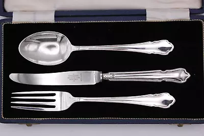 Mappin & Webb Cased Child's Cutlery Set Hallmarked Sterling Silver Sheffield1960 • $155.42