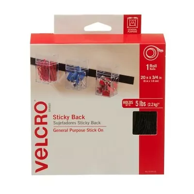 VELCRO Brand Sticky Back Hook And Loop Fasteners Adhesive -Length 20ft X 3/4in  • $12