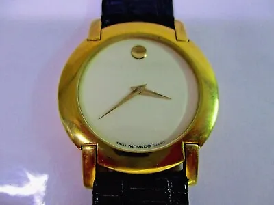 Watch Movado Museum Knight Mens Laminated Gold Quartz • $255.65