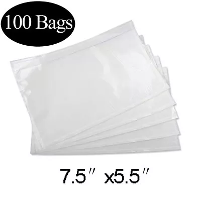 100 Packing List Pouches 7.5x5.5 Shipping Label Enclosed Envelopes Adhesive • $10.95