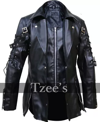 $91.50 • Buy Punk Rave Poison Jacket-Men's Steampunk Gothic Black Real Leather Jacket