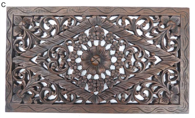 £55 • Buy Hand Carved Teak Wall Panel Thai Wood Carving