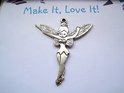 £1.49 • Buy 1 X LARGE TINKERBELL FAIRY LADY Charm Pendant 53mm Tibetan Silver Wings FAIRIE