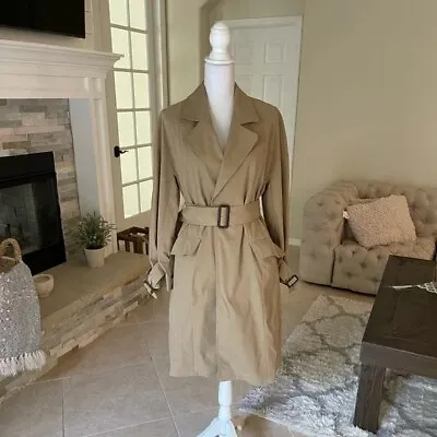 Zara Beige/Khaki Oversized Trench Coat Adjustable Tabs & Belt Women’s Size XS • $49.99