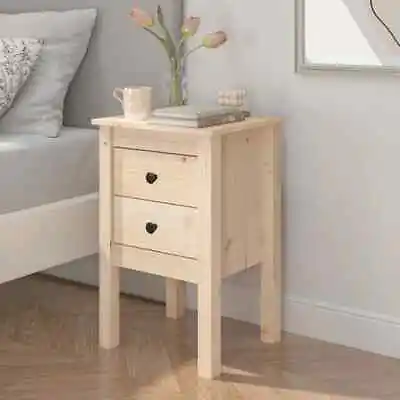 NNEVL Bedside Cabinet 40x35x61.5 Cm Solid Wood Pine • $142.06