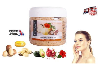 £9.99 • Buy Bio Glow Macadamia Nut Oil Face & Body Scrub 300ml UK Seller