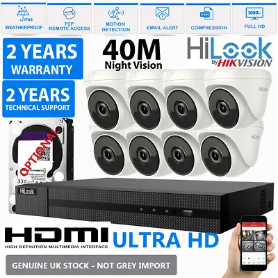 Hikvision 8mp 5mp Cctv System Uhd Dvr 4ch 8ch Exir 40m Night Vision Camera Kit • £111.72