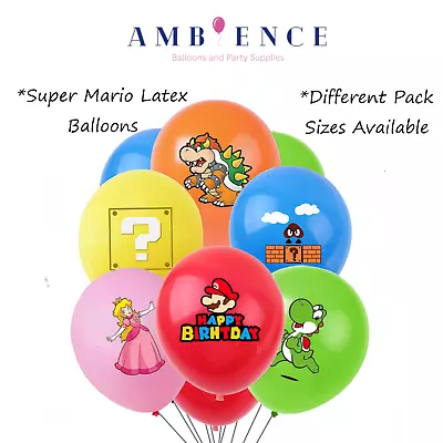 Mario Balloons Birthday Party Balloon Luigi Super Decorations Packs Gamer Switch • £17.49