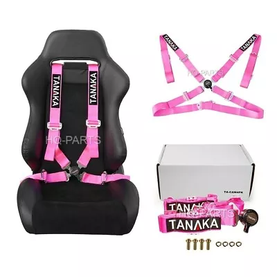 Tanaka Universal Pink 4 Point Camlock Racing Seat Belts Harnesses 2  • $51.99