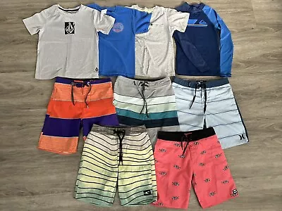 Boys Volcom Quiksilver Billabong Hurley Oneill Boardshort Rashguard Tshirt LOT • $45.99