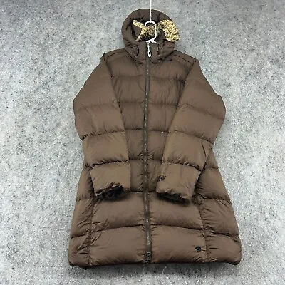 Mountain Hardwear Jacket Womens L Brown Faux Fur Fleece Lined Down Puffer Coat • $19.99