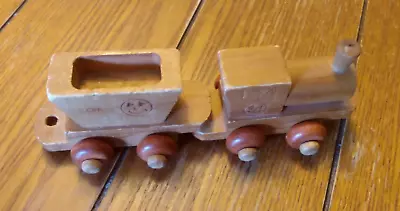 Vintage Montgomery Schoolhouse 2 Piece Wooden Train Toy • $9.99