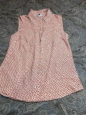 Cabi Blouse Womens Small Orange Floral Print Sleeveless Button Up Lightweight • £12.52