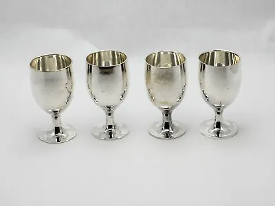 Leonard EPNS Silver Plate Liquor Cordial Goblet Cups - 2 3/4  - Set Of 4  • $37.99