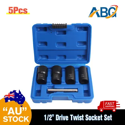 $27.88 • Buy 1/2  Drive Twist Socket Set Lug Nut Removal Extractor Tool Bolt Lock Nut Remover