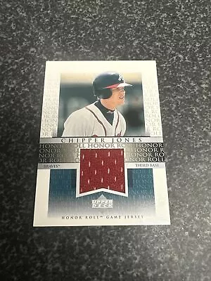 2002 Upper Deck Honor Roll Game Used Jersey #JCJ3 Chipper Jones Patch Braves • $0.99