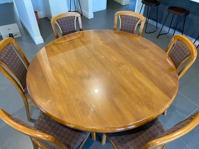 $350 • Buy Solid Wood (rimu)round Dining Table With 6 Chairs