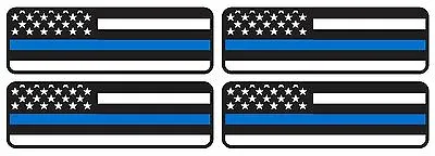 4 Pcs 1 X3  Blue Lives Matter Flag Decal Thin Blue Line Police Helmet Sticker • $5.99