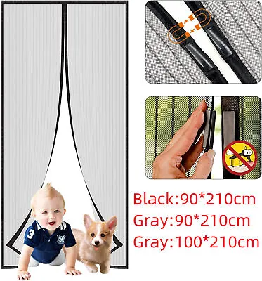 Magic Curtain Door Mesh Magnetic Fastening Mosquito Fly Bug Insect Net Screen UK • £5.99