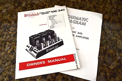 McIntosh MC 240 Stereo Power Amplifier Owner's Manual • $39.99