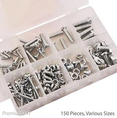 £5.69 • Buy 150 X Stainless Steel Head Socket Hex Set Cap Screw Bolts Nuts Assorted Box Kit