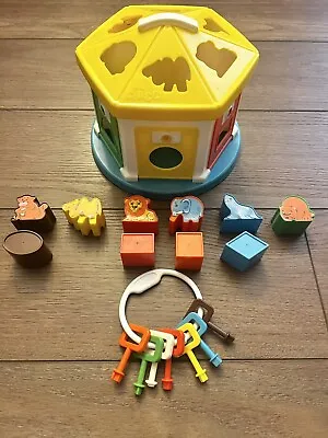 Vintage Chicco Cottage Circus Animal Shape Sorter W Keys Children's Toy Italy • $25.99