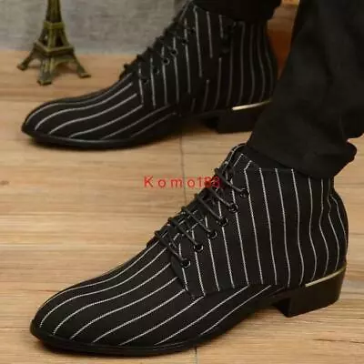 Mens Pointed Toe Chukka Zipper Lace Up Casual Dress Shoes Ankle Boots  • $69.04