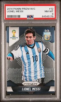 Lionel Messi 2014 Panini Prizm World Cup Soccer Card #12 Graded PSA 8 • $99