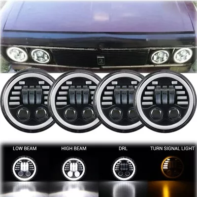 4PCS 5 3/4  5.75 Projector LED Headlights Sealed Beam Hi/Lo Amber Light Bulbs • $104.98