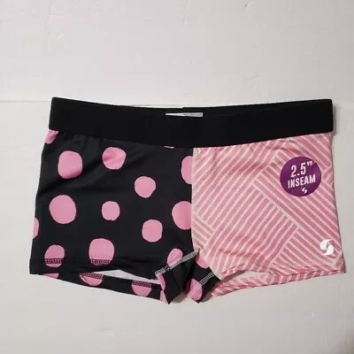 Soffe Girls Athletic Shorts Low Rise Polk-a-Dot Stripe Volleyball Shorts XL (16) • $15.97