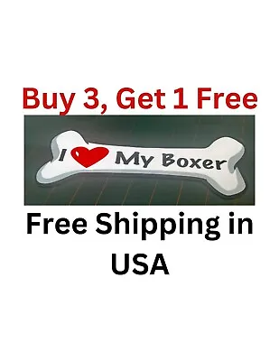 I Love My Dog Sticker I Love My Boxer Bumper Sticker Decal I Love My Dog Bone • $4.99