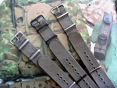 NATO G10 ® Khaki Green HD Nylon Military PVD Watch Band RAF Strap Bond IW SUISSE • $10.95