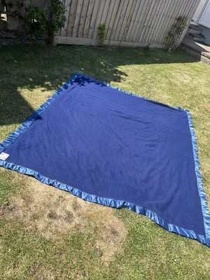 £79.99 • Buy Vintage Pure 100% Pure Merino Wool Navy Large Blanket John Atkinson & Sons UK