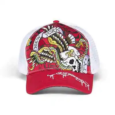 Ed Hardy By Christian Audigier NYC Eagle Mesh Snapback Trucker Hat  One Size  • £46.97