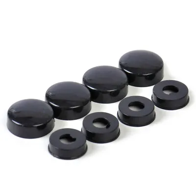 4 Black License Plate Tag Mounting Holder Frame Shield Screw Cap Cover Brand New • $9.52