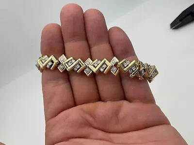 Designer Jose Hess 18K Yellow Gold Diamond Bracelet 4+ Carats 7 3/8” Long • $6750