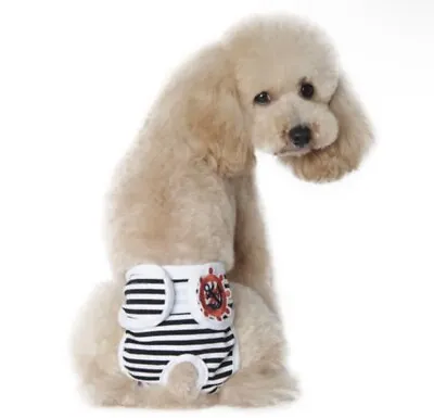 Washable Female Dog Puppy Pet Nappy Diapers Season Menstrual Pants (S-M) • £4.99