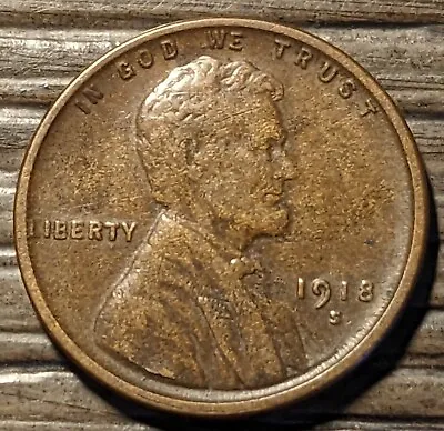A Nice Vintage 1918 S Lincoln Cent VG - VF  From Estate Sale No Junk Or Problems • $1.99