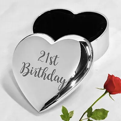 21st Birthday Trinket Gifts Ideas For Her Engraved Jewellery Box Presents Girls • £12.99