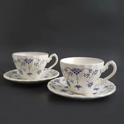 Myott Meakin Finlandia Teacups And Saucers Set Of 2 Staffordshire England Swirl • $19