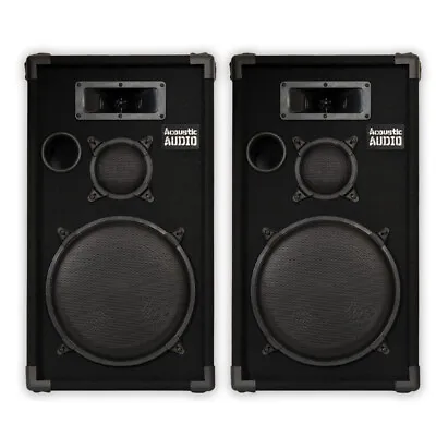 Acoustic Audio CR12 Passive 12  DJ Speaker Pair 3 Way PA Karaoke Band Speakers • $208.88